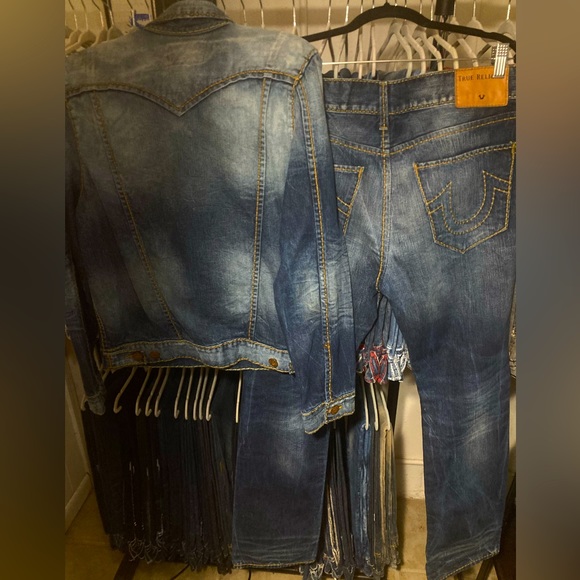Rare! Ricky/Jimmy cable-stitch denim-set in “MIDNIGHT WAREHOUSE”wash,size 31 & M